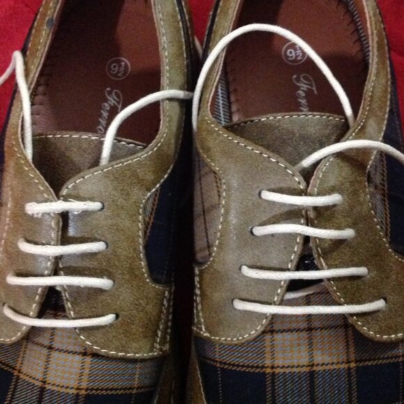 Ferro Aldo Julian Plaid Wingtip Dress Shoes Size 9 ½ M New Never W - Picture 5 of 12